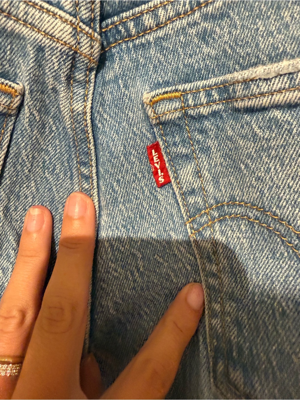 Levi's Light Blue High-Rise Straight-Leg Jeans - Picture 5 of 6